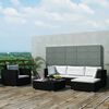 vidaXL Outdoor Furniture Set Black PE Rattan 6 Piece Modular