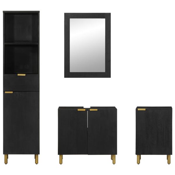 vidaXL Bathroom Furniture Set Black