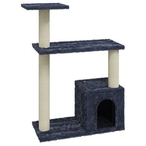 vidaXL Cat Tree Dark grey Sturdy wood, plush, sisal Medium Cat Tree
