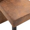 vidaXL Dining Chair Set of 4 Brown Faux suede leather and solid wood