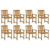 vidaXL Patio Chair Set of 8 Beige and Wood