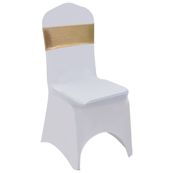 vidaXL Chair Ribbon Set of 25 Gold 90% polyester and 10% elastane 5.5 x