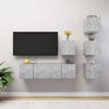vidaXL 6 Piece TV Stand Set Concrete Gray Engineered Wood