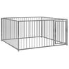 vidaXL Dog Kennel Silver Steel 78.7x78.7x39.4 in Durable Dog Kennel