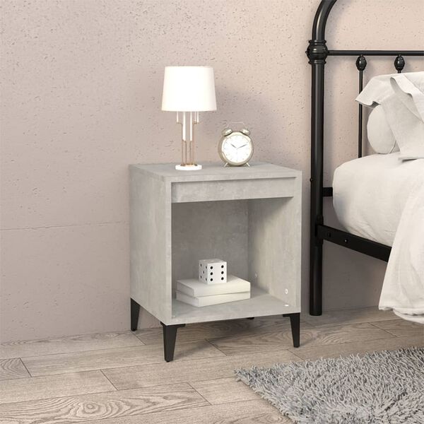 vidaXL Bedside Cabinet Concrete Grey Engineered wood Medium