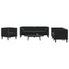 vidaXL Chesterfield Sofa Set Black Velvet, solid wood, plywood