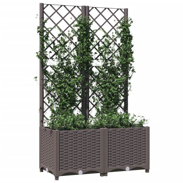 vidaXL Garden Planter Brown Polypropylene 31.5 in x 15.7 in x 53.5 in