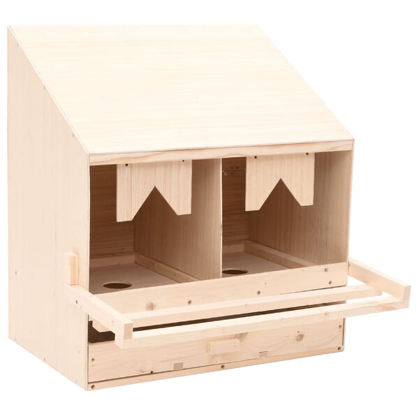 vidaXL Chicken Laying Nest Brown and natural wood color