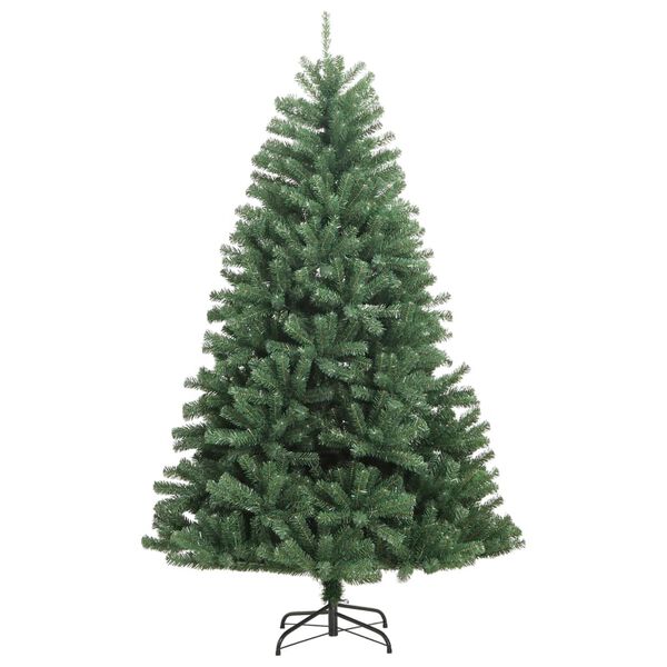 vidaXL Artificial Hinged Christmas Tree Green PVC, metal 82.7 in
