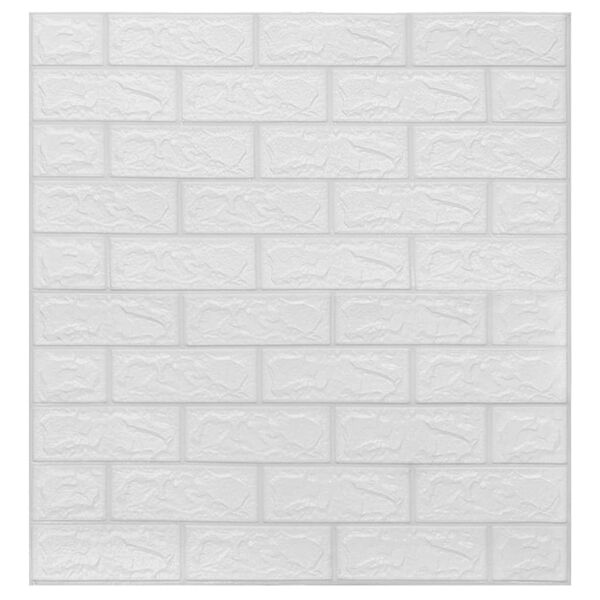vidaXL Wallpaper Set of 40 White PE foam 27.6 x 30.3 in
