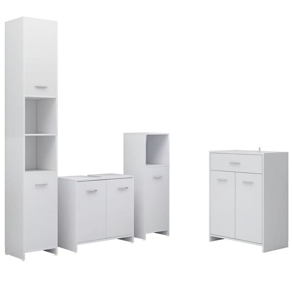 vidaXL Bathroom Furniture Set White Engineered wood Standard