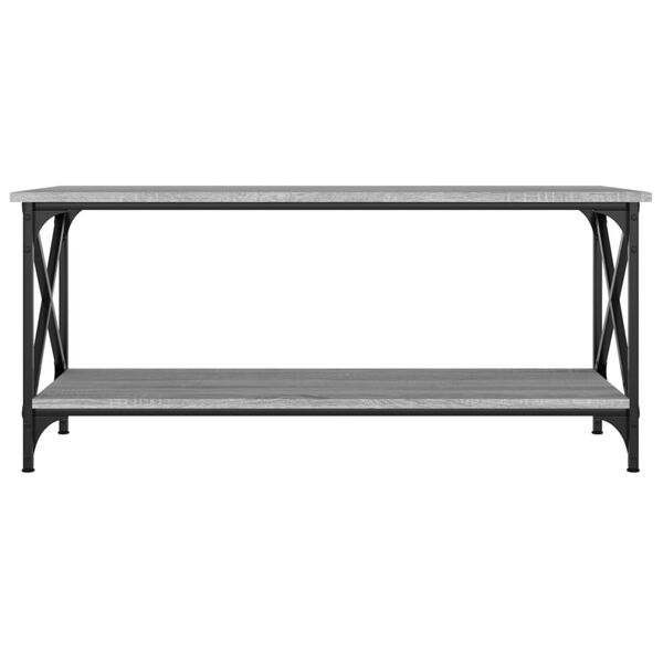 vidaXL Coffee Table Grey Sonoma Engineered Wood and Iron Standard