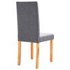 vidaXL Dining Chair Set of 2 Light Gray Fabric and Rubber wood Regular