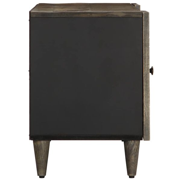 vidaXL TV Cabinet Light Gray Solid Mango Wood, Engineered Wood, Metal