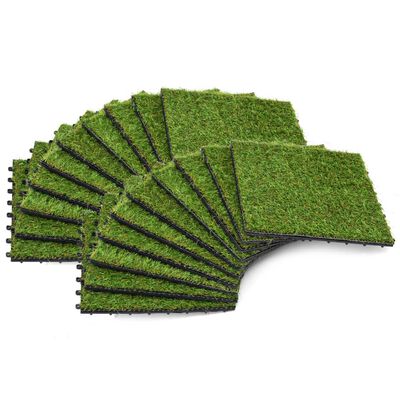 vidaXL Artificial Grass Tiles 20 pcs 11.8"x11.8" Green