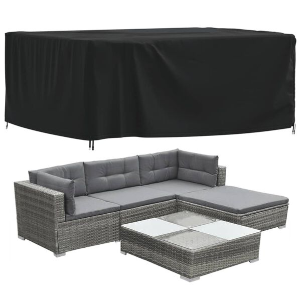 vidaXL Garden Furniture Cover Black 420D Oxford fabric with PU coating