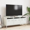 vidaXL TV Cabinet White Cold-rolled steel Medium Adjustable Feet