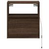 vidaXL Wall-mounted Bedside Cabinet Set of 2 Brown Oak Engineered Wood