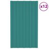 vidaXL Roof Panels 12 pcs Galvanised Steel Green 31.5x17.7"