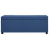 vidaXL Bench Blue Polyester, Wood Medium Storage Bench Rectangular