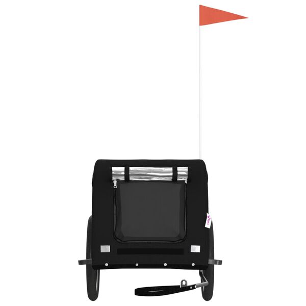 vidaXL Pet Bike Trailer Black Oxford fabric, Iron, PVC Small Collapsible