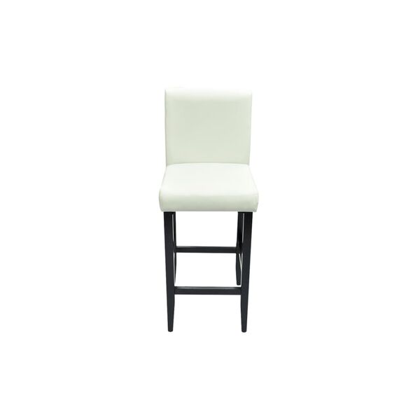 vidaXL Bar Stool Set of 6 Cream white PVC, Cotton, Polyester, Wooden legs