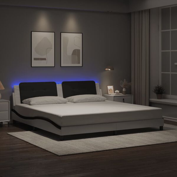 vidaXL Bed Frame White and Black