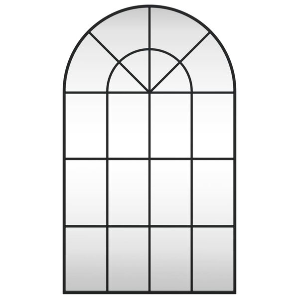 vidaXL Wall Mirror Black Glass and powder-coated iron 23.6 x 39.4 in