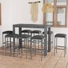 vidaXL Garden Bar Set Grey PE rattan, powder-coated steel Standard