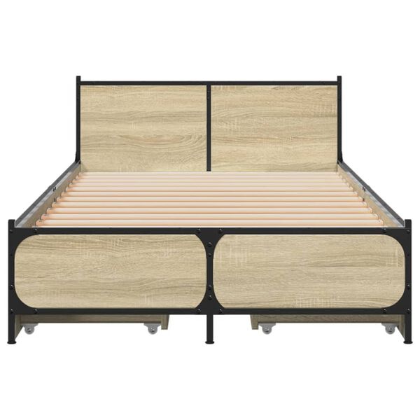 vidaXL Bed Frame Sonoma Oak Engineered wood Single Bed Bed Frame