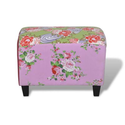 Patchwork Footstool Floral Style