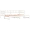 vidaXL Day Bed White Solid pine wood S