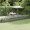 vidaXL Garden Raised Bed Grey Powder-Coated Steel Large Durable