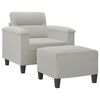 vidaXL Sofa Chair With Footstool Light Grey