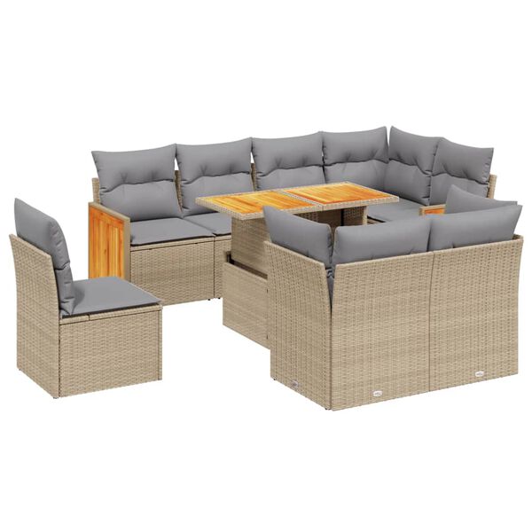 vidaXL Garden Sofa Set Beige, Light Grey