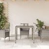 vidaXL Garden Table Grey PE rattan, tempered glass, powder-coated steel