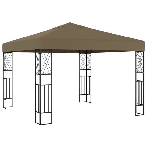 vidaXL Gazebo Taupe Polyester fabric and steel 10x10 feet Durable