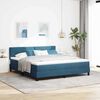 vidaXL Box Spring Bed with Headboard Dark blue 70.9" x 78.7" Velvet