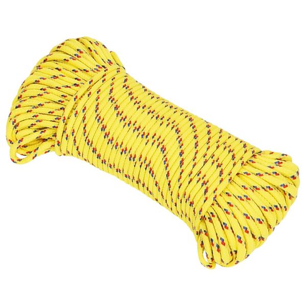 vidaXL Boat Rope Yellow 0.12 " 1640.4 ' Polypropylene