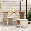 vidaXL 3 Piece Patio Dining Set with Cushions Beige Poly Rattan