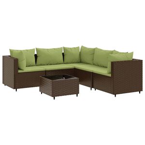 vidaXL Patio Lounge Set Brown, Green