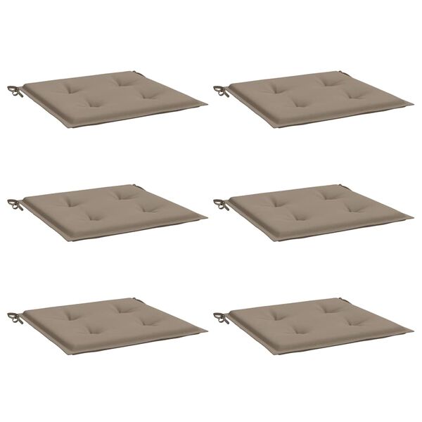 vidaXL Chair Cushion Set of 6 Taupe Oxford fabric (100% polyester)