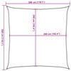 vidaXL Sun Shade Sail Light Grey 9.8x9.8' 100% Polyester Oxford