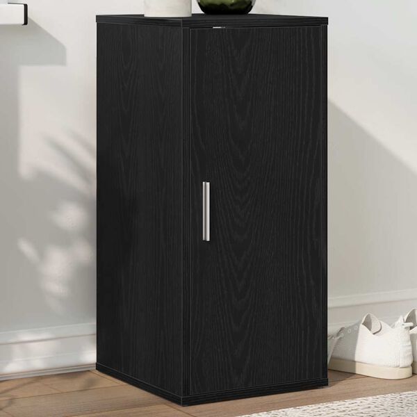 vidaXL Shoe Cabinet Black Oak Engineered Wood Small Wall mounting