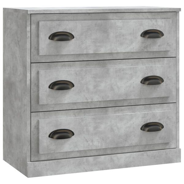 vidaXL Sideboard Concrete Grey Engineered wood 27.6 in x 14.0 in x 26.6 in
