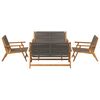 vidaXL Garden Chairs with Table 5 pcs Gray Solid Acacia wood