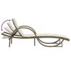 vidaXL Sun Lounger Beige Poly Rattan Standard Adjustable Armrests