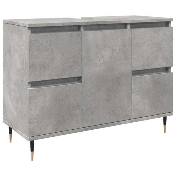 vidaXL Bathroom Cabinet Concrete Grey Engineered wood, Iron Medium