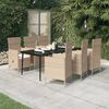 vidaXL Garden Dining Set Beige and black