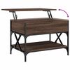 vidaXL Coffee Table Brown oak Engineered wood, metal 27.6x19.7x19.7 in
